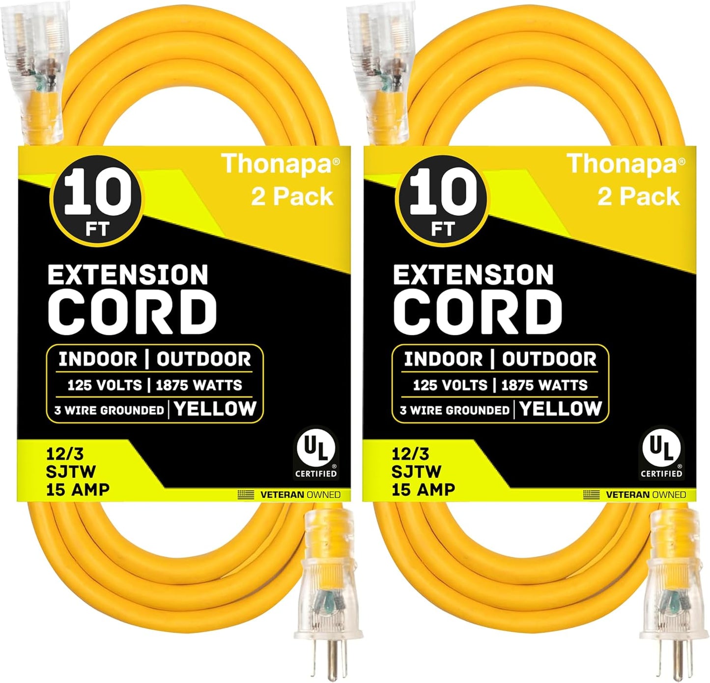 Cables extensión iluminados 10ft 12-15A para exteriores