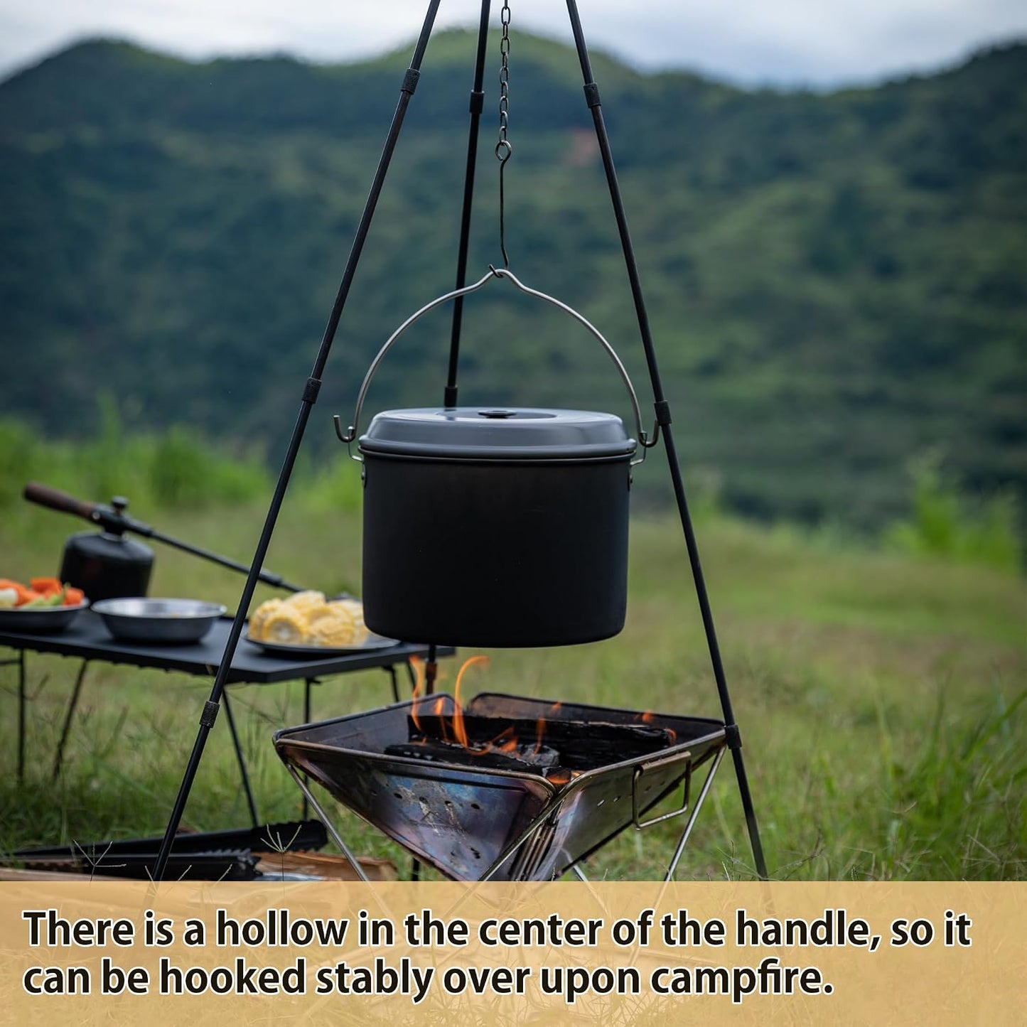 Olla camping portátil aluminio ligero 5.5qt