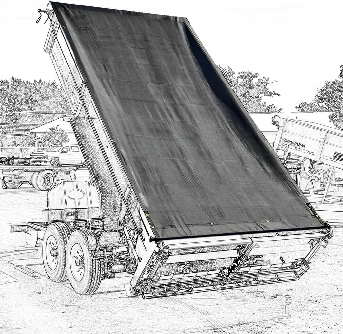 Lona remolque volquete 7x18 con bolsillos dobles