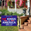 Letrero No Kings In America 12x18" plástico corrugado azul