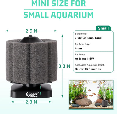 Filtro espuma aire acuario 3-30gal seguro para betta