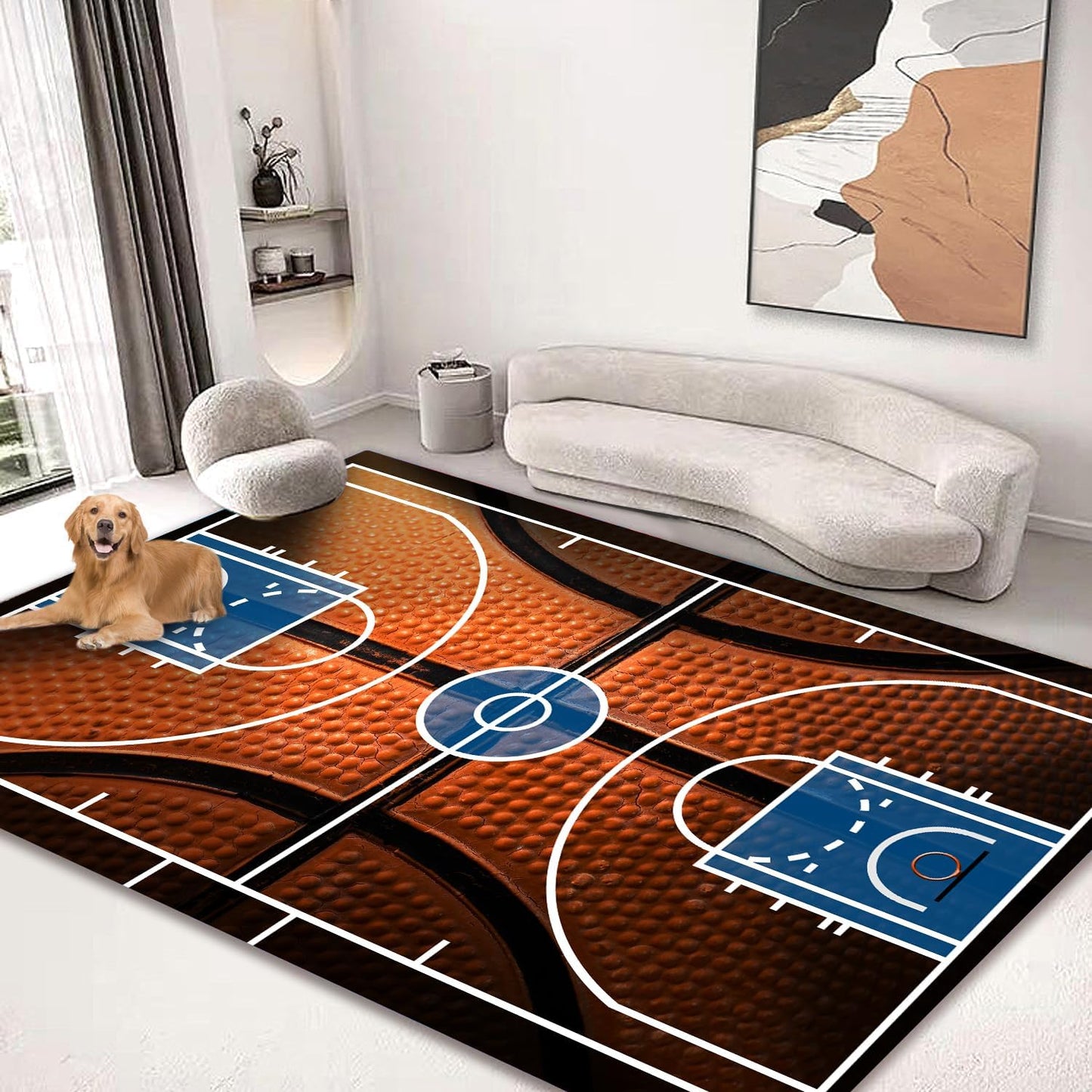 Alfombra 5x6ft antiderrap para dormitorio y sala
