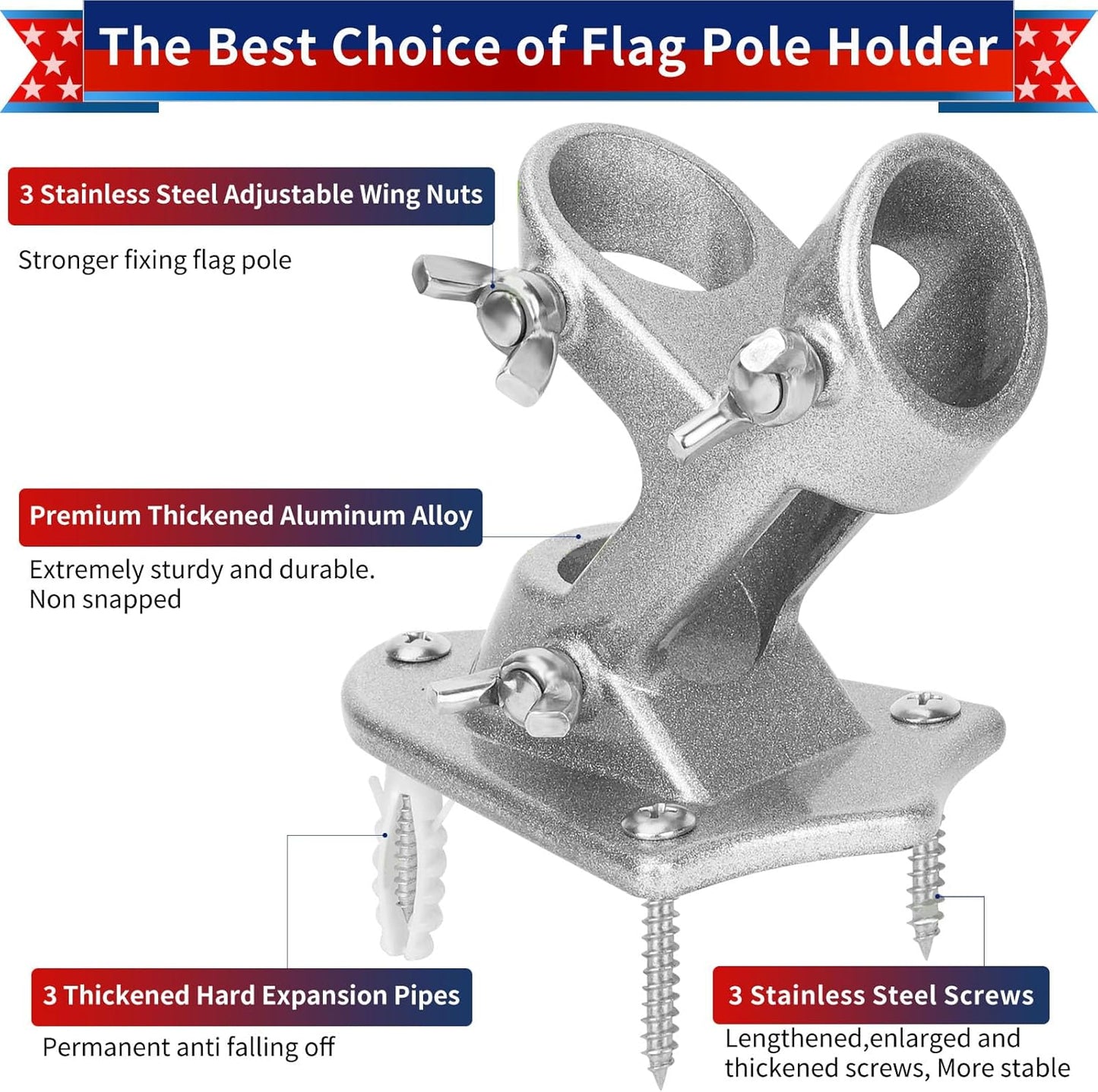 Soporte poste bandera exterior metal resistente