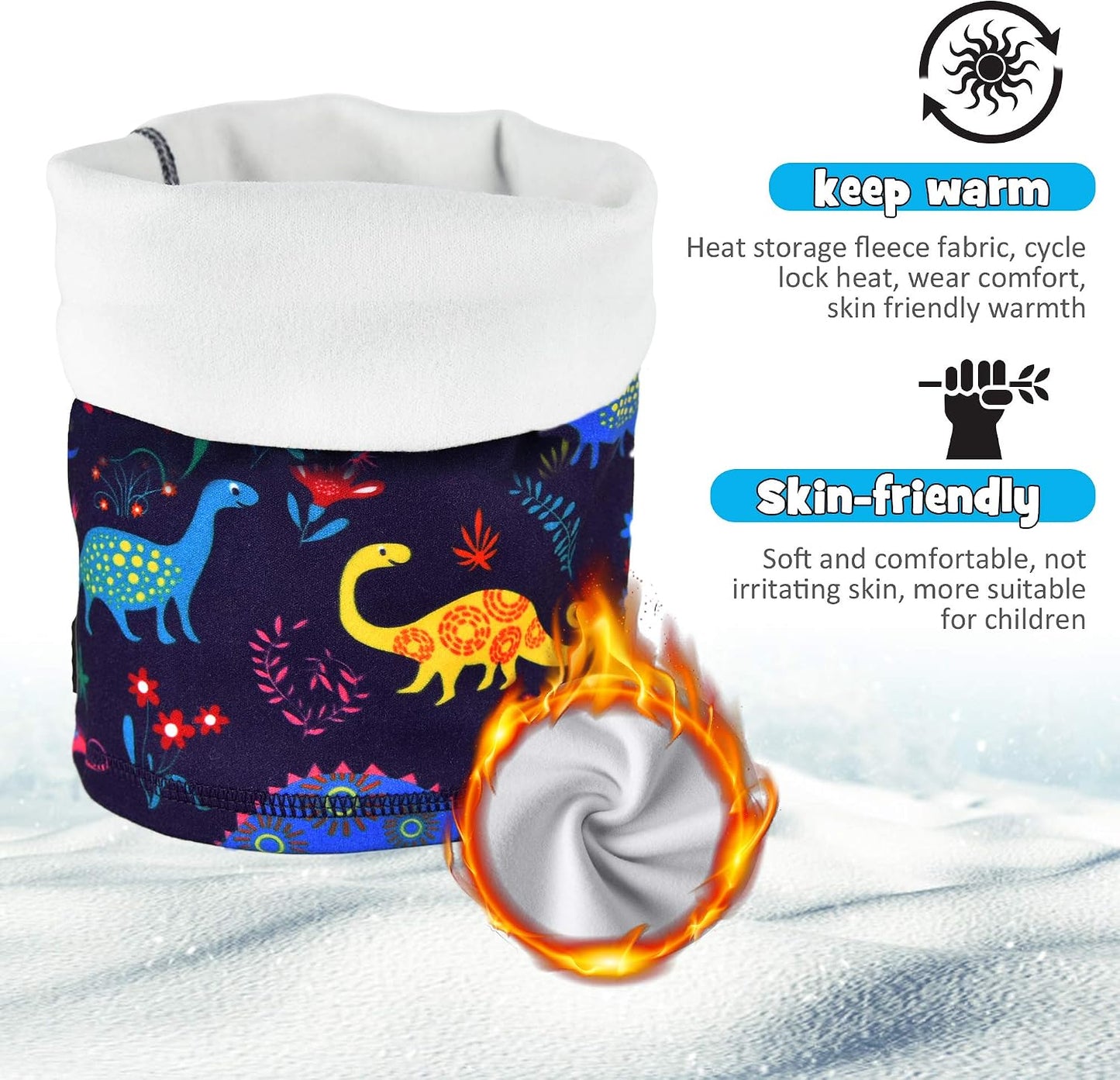 Polaina cuello niños forro polar 2 pack nieve esquí