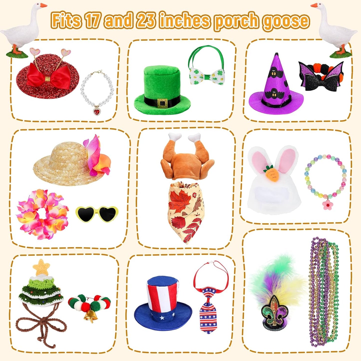 9 Set Disfraz Ganso para Decoración Navidad Halloween