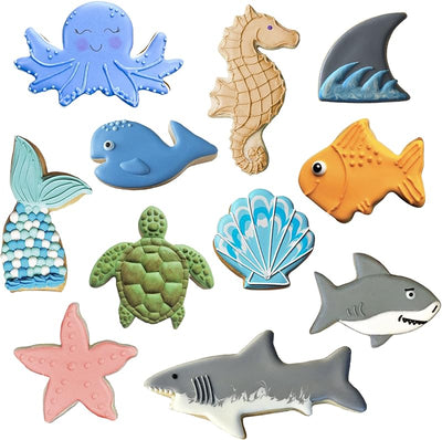 Set 11 Pzas Cortador Galletas Under The Sea Pescado Tiburón