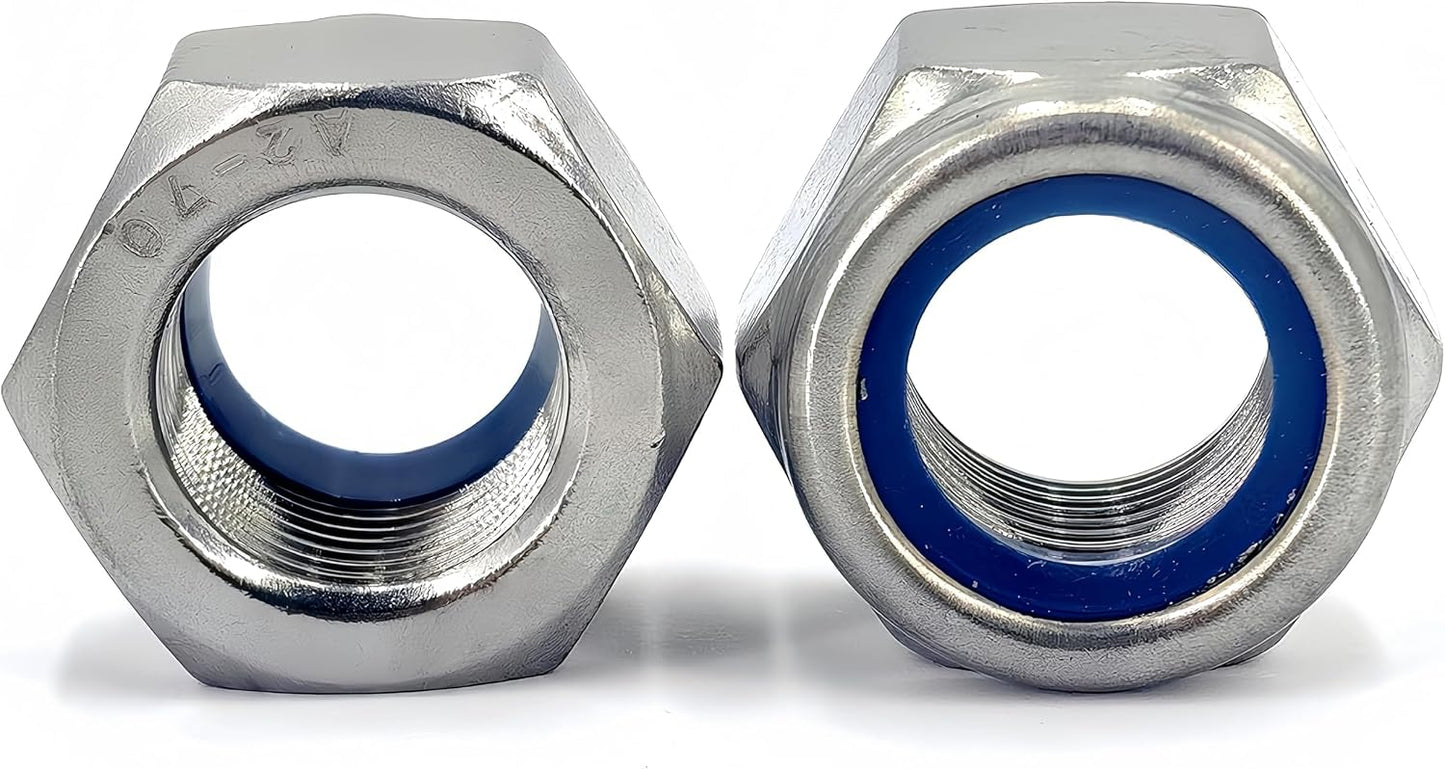 8 Tuercas Hexagonales M14 Acero Inox 304 Tono Plata