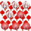 40 Faroles Papel Cerezo Rojo Blanco 12pulg Linternas Fiesta