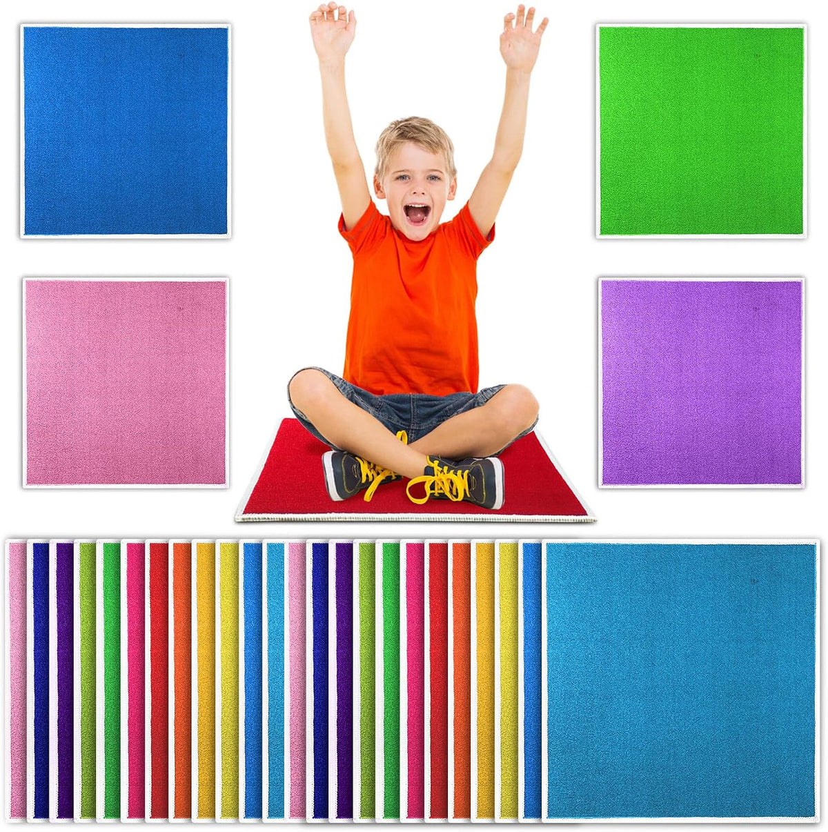 24 Tapetes Cuadrados 16pulg Antiderrap para Niños Aula Hogar