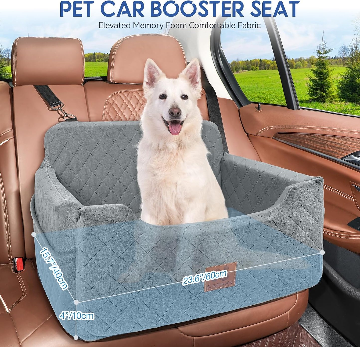 Asiento automóvil perros medianos/grandes elevador lavable