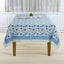 Mantel rectangular algodón estampado 70x118pulg azul y verde