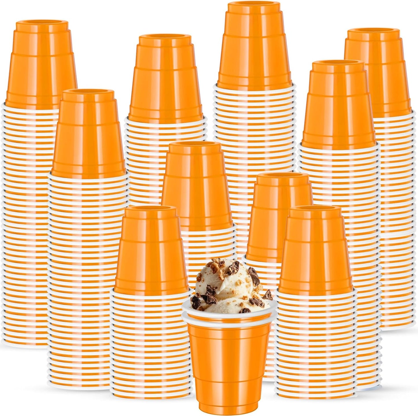 240 Vasos Chupito Plástico Naranja 2oz para Fiesta