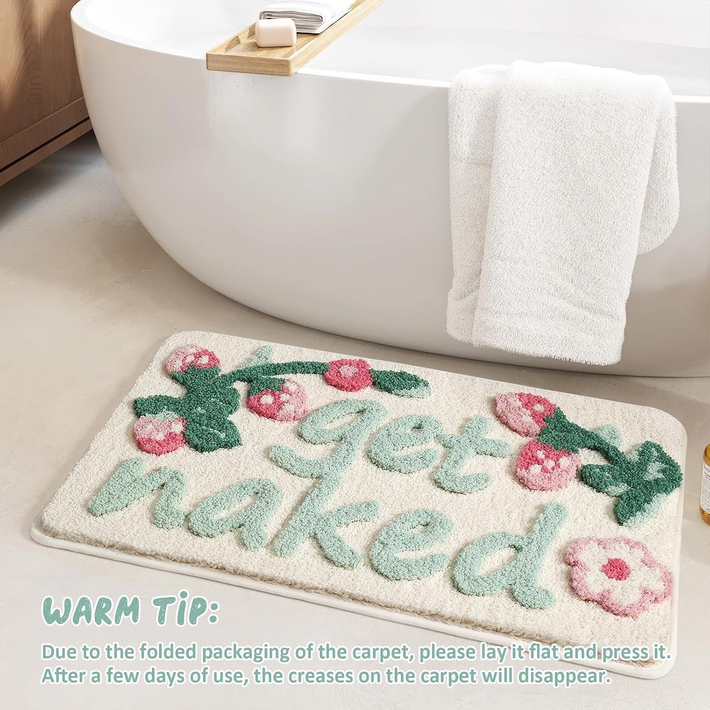 Tapete baño floral microfibra antiderrap suave lavable