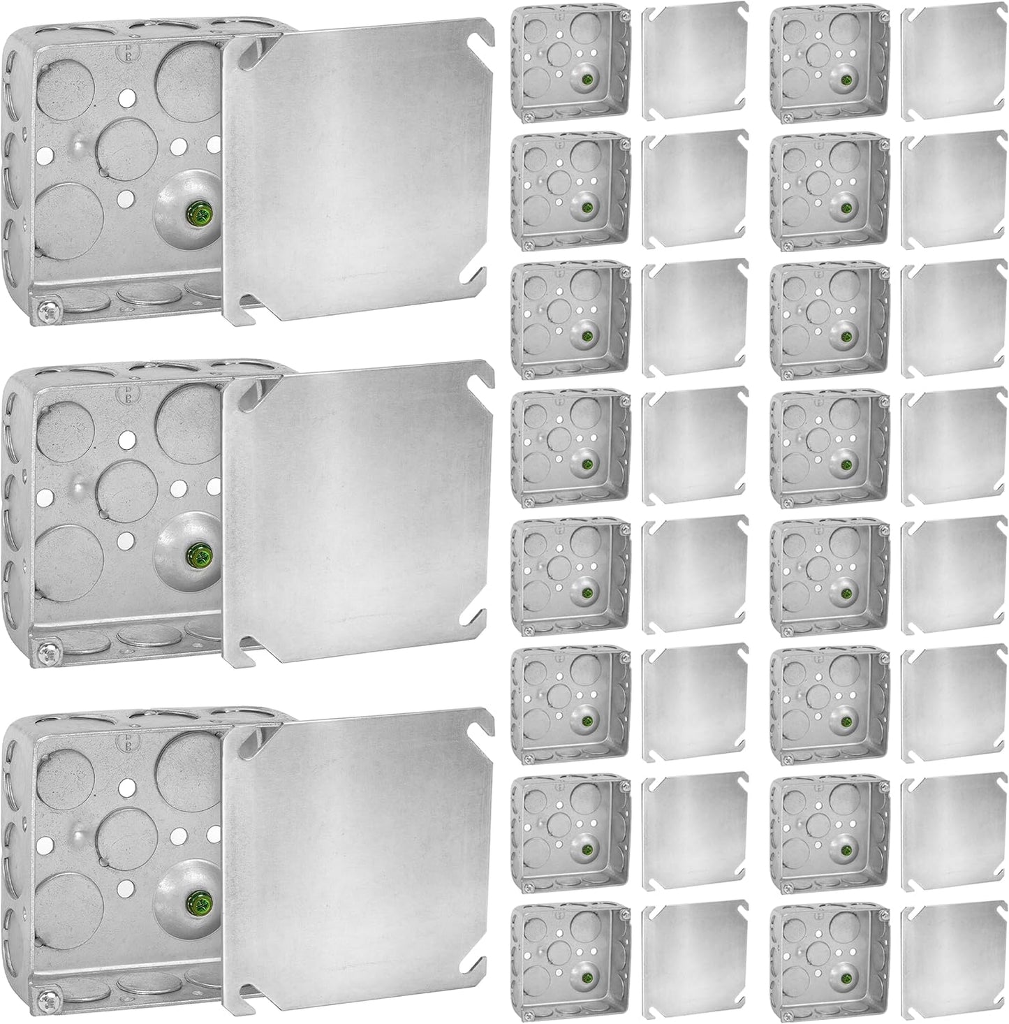 Cajas conexiones eléctricas 4x4 con tapa blanca 20 pzas 1-1/2pulg