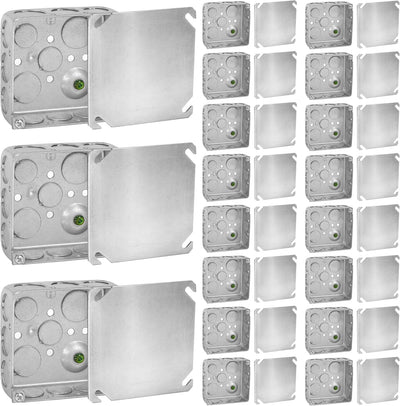 Cajas conexiones eléctricas 4x4 con tapa blanca 20 pzas 1-1/2pulg