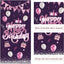 Cartel feliz cumpleaños rosa globos confeti puerta