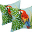 Almohada cuadrada exterior 17pulg palmera loro 2unid