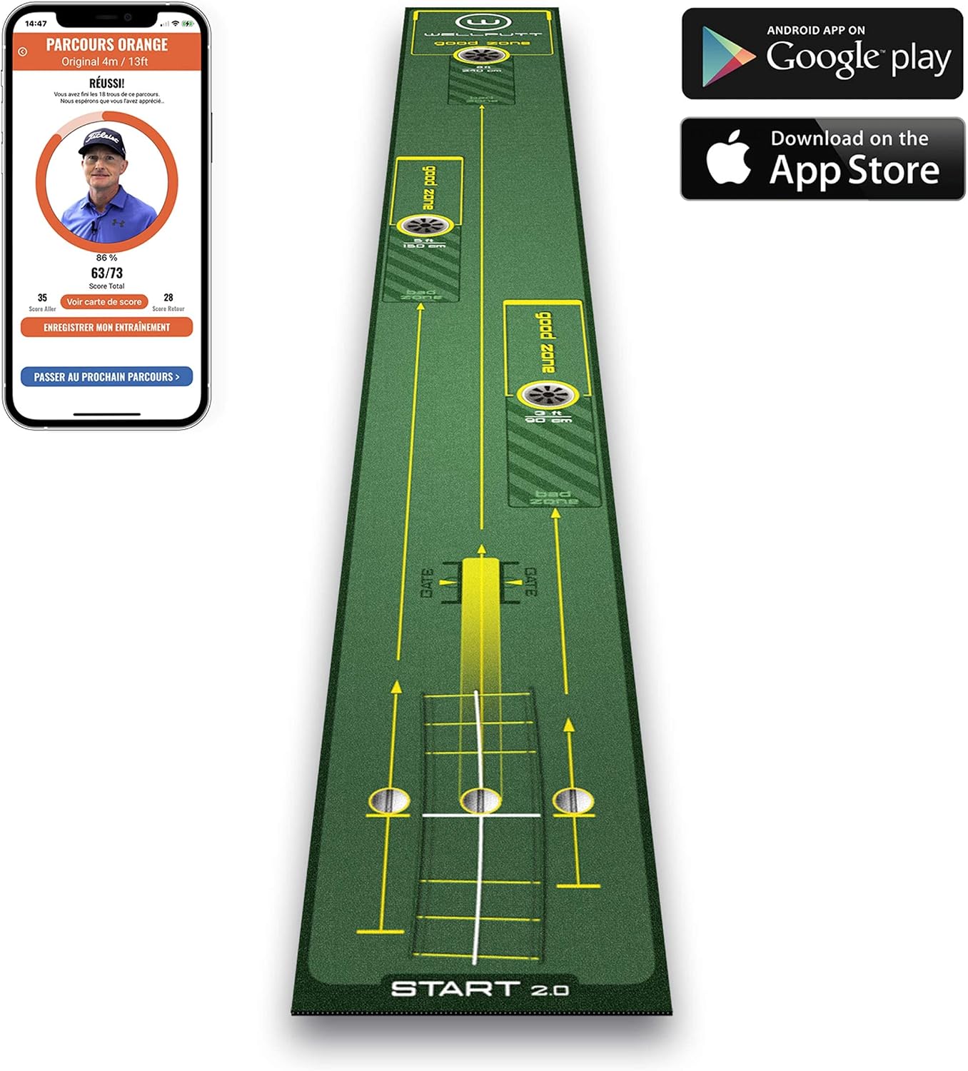 Alfombrilla entrenamiento golf putting 10ft Start 2.0
