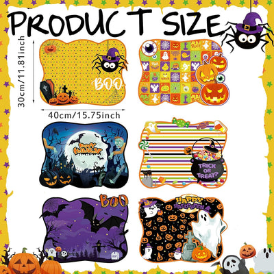 6 Manteles Plástico Halloween Calabaza Púrpura
