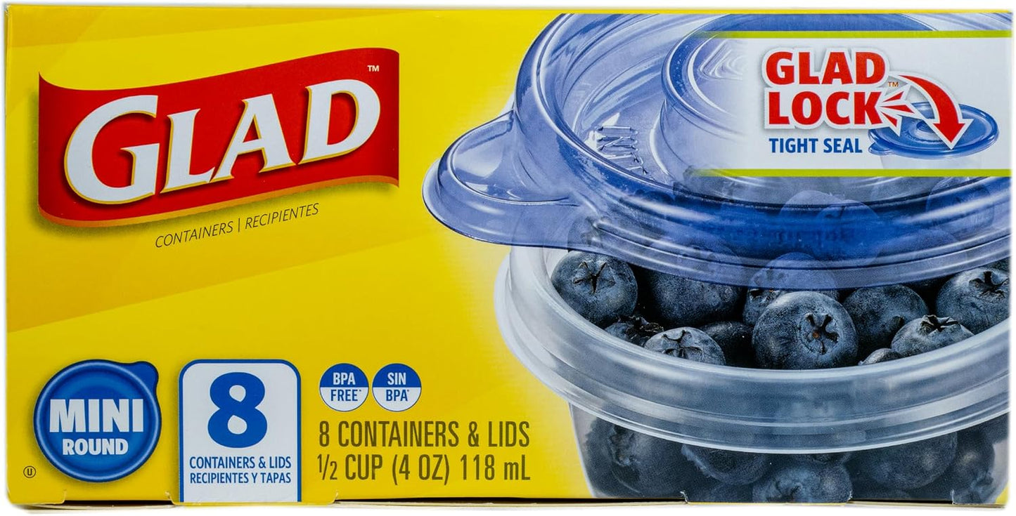 8 Unids Contenedor Alimentos 4oz Sello Hermetico