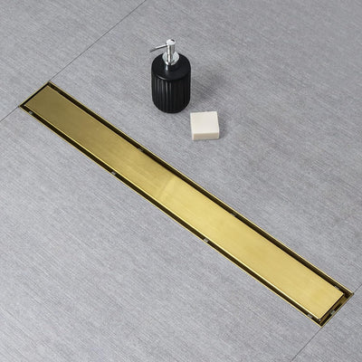 Desagüe ducha lineal acero inox 24pulg color dorado