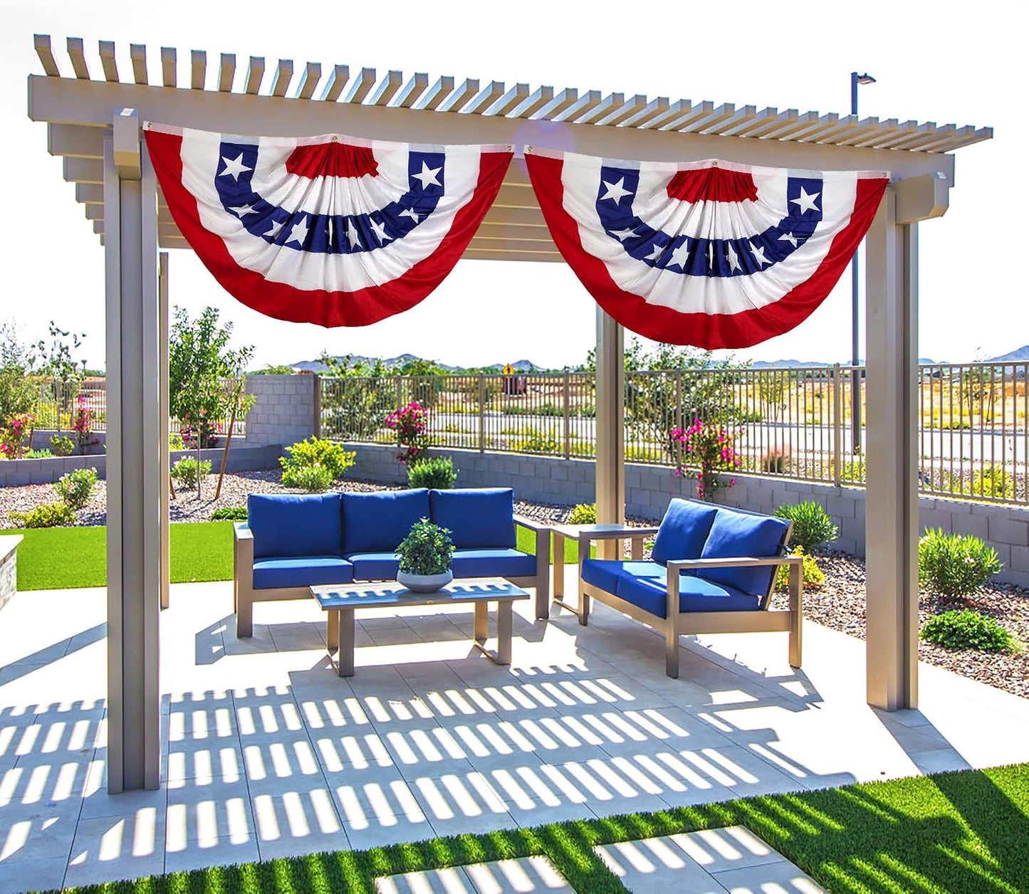 Banderas estadounidenses 3x6ft para porche decoración al aire libre