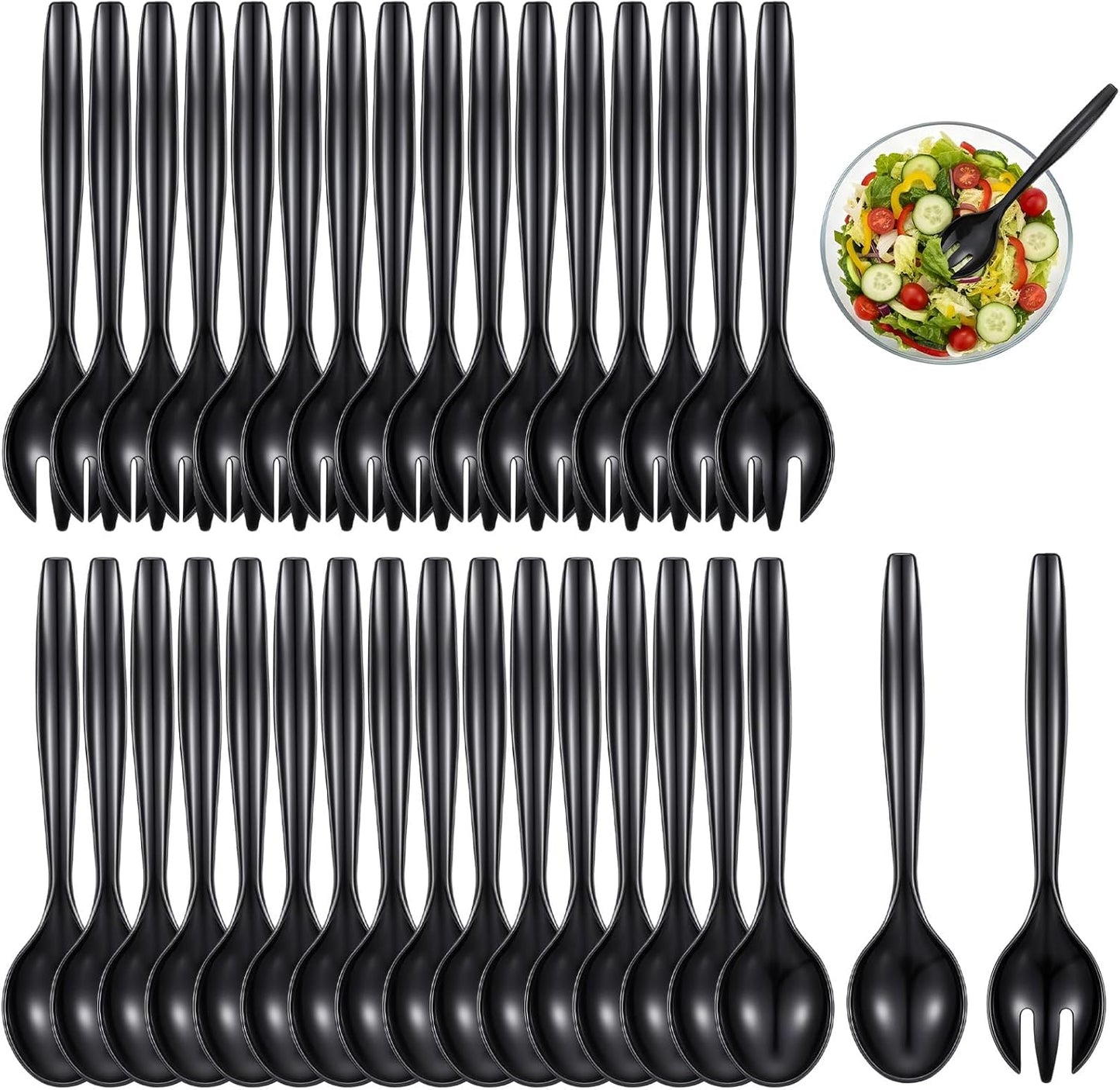 Set 32 cubiertos plástico grandes 9.8pulg para fiestas y eventos