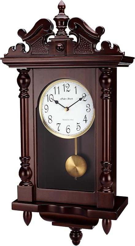 Reloj de pared madera real campanilla vintage 22pulg