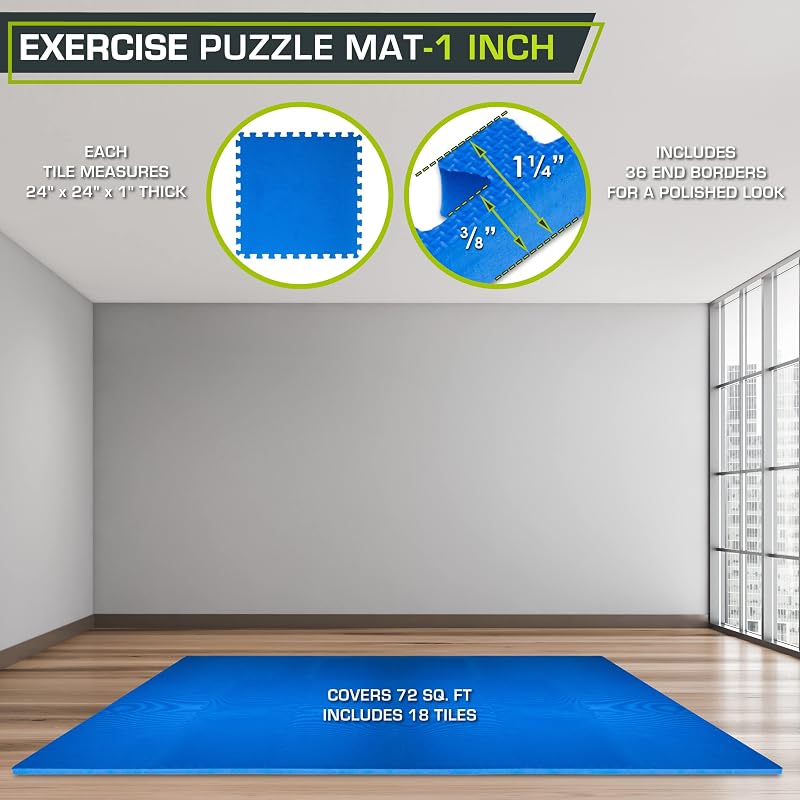 Matas de ejercicios EVA extra gruesa pack 3 azules