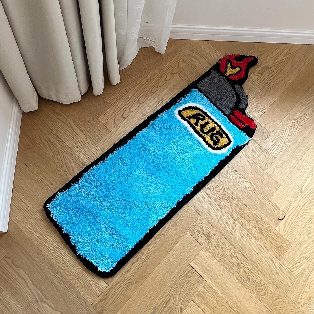 Alfombra copetuda ligera dormitorio sala arcoíris 43.3x13"