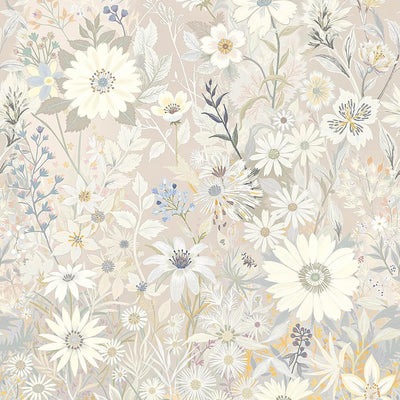 Papel tapiz floral extraíble impermeable 17.3x236.3pulg