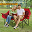 Silla camping doble acolchada plegable para 2 personas