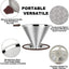 Gotero de café vertido de acero inoxidable sin papel reutilizable filtro doble cono malla 600 para 1 a 4 tazas