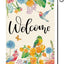 Bandera jardín loro colibrí 12x18pulg doble cara floral vintage