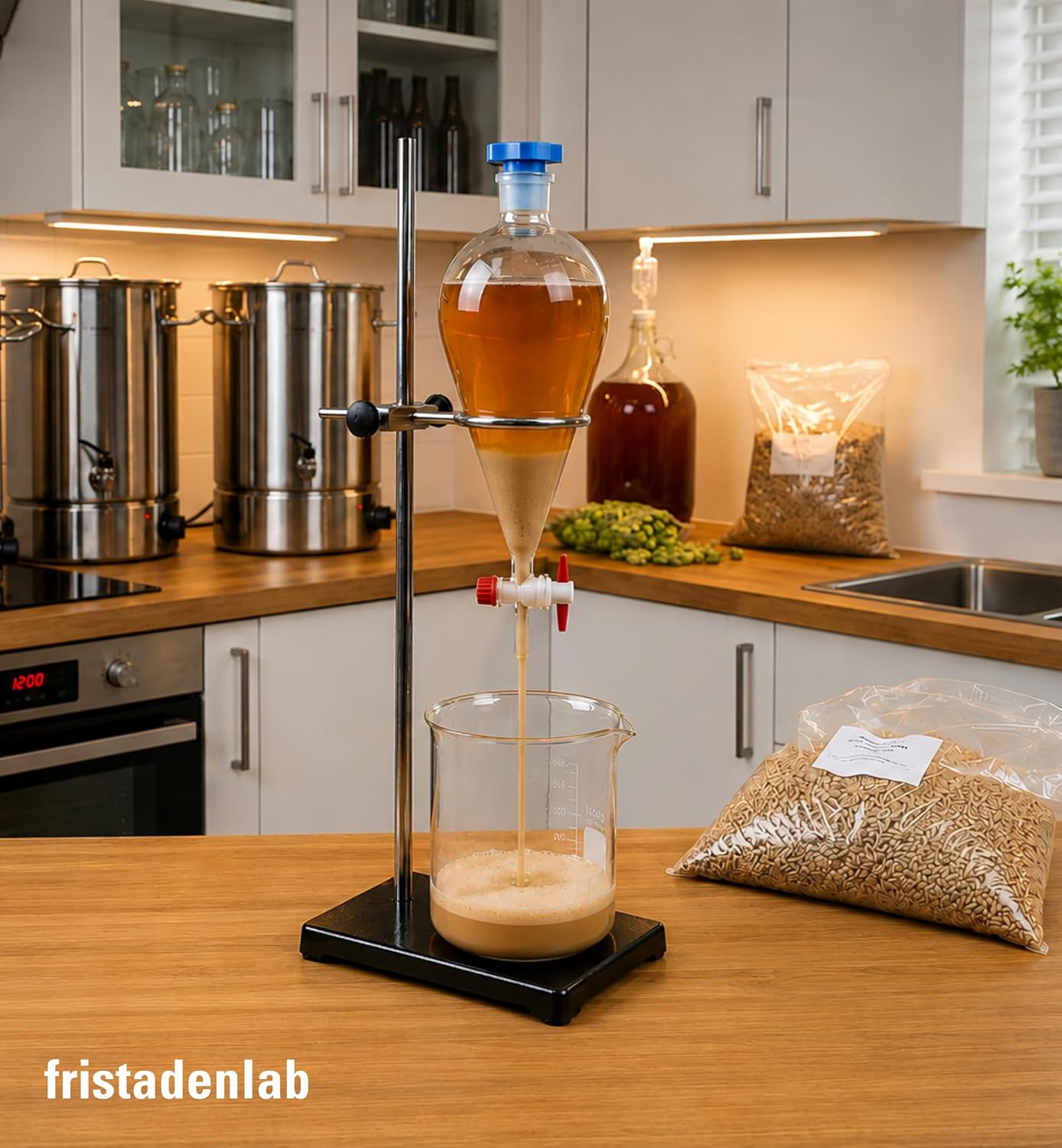 Embudo separador vidrio borosilicato 33.8oz con válvula PTFE