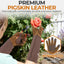 Guantes jardinería cuero vacuno transpirables manopla marrón