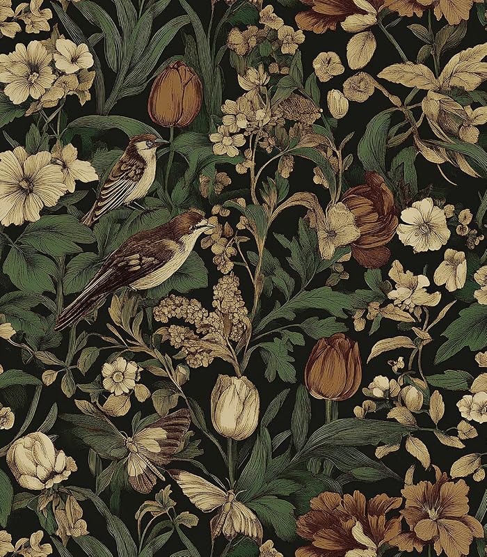 Papel tapiz autoadhesivo floral vintage 17.3x394