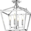 Farol techo 12" 4 luces LED estilo pagoda cromado