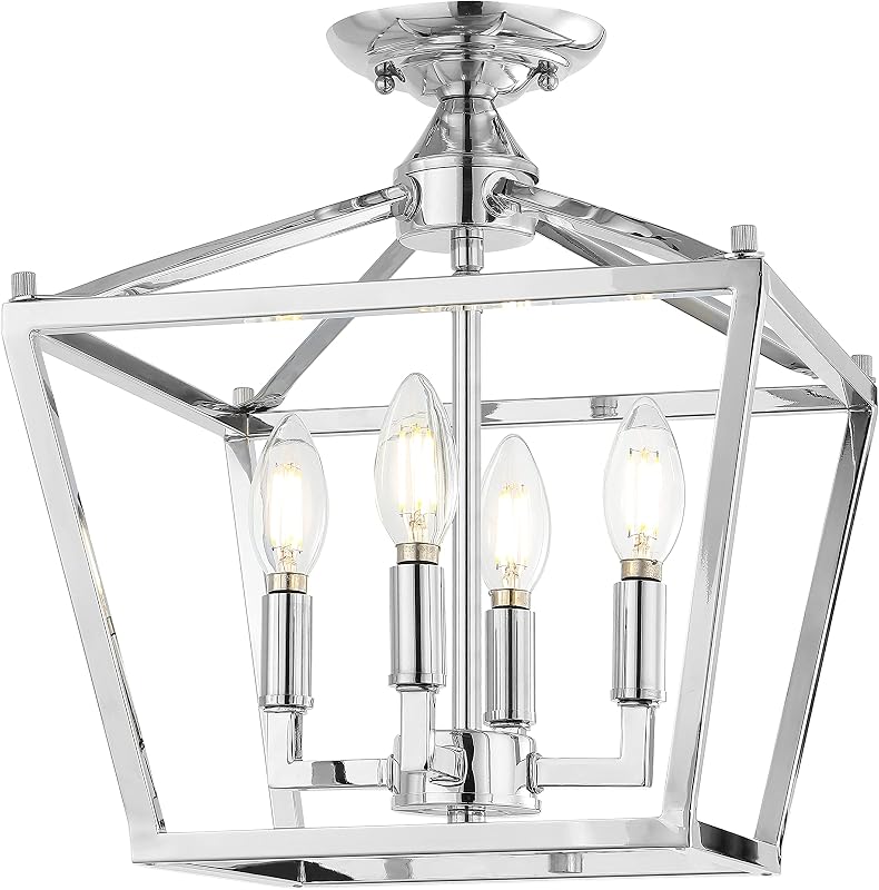 Farol techo 12" 4 luces LED estilo pagoda cromado