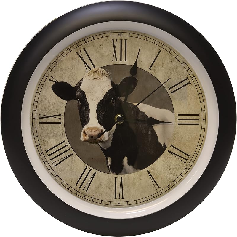 Reloj pared vintage marrón 13pulg