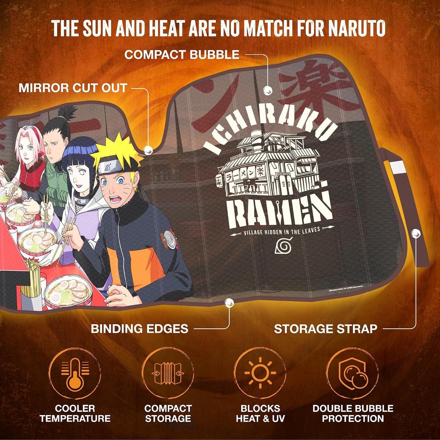 Parasol para parabrisas Naruto Akatsuki oficial