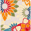 Alfombra exterior lavable 2.2x7ft color marfil y naranja