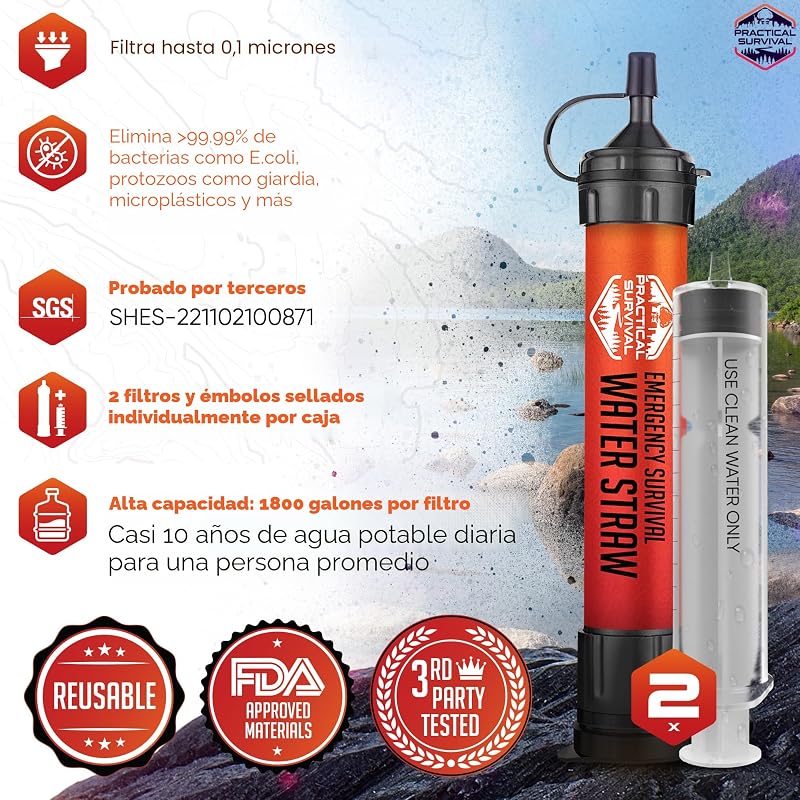 2 Popotes Agua Alta Capacidad Reutilizables 1800gal Camping