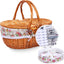 Cesta picnic mimbre 15pulg tapa forro extraible