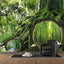 Papel pintado paisaje bosque arroyo 151x105" dormitorio