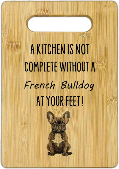 Tabla cortar bambú Bulldog francés para cocina mujer