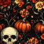 Papel tapiz calaveras naranjas vintage para pasillo y gabinete