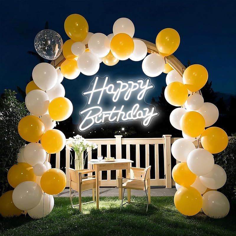 Letrero neón feliz cumpleaños LED regulable decoración pared