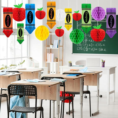 24 Bolas Colgantes Manzana Panal Decoración Aula
