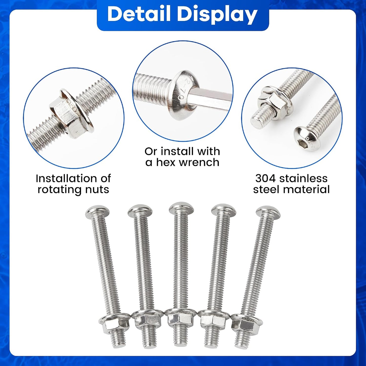 Kit 10 pernos tuercas acero inox para escalera piscina